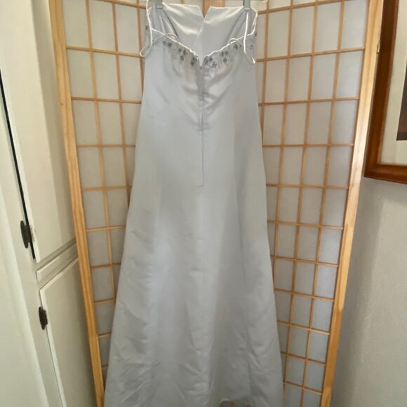 Mori Lee SIlver/Pewter Beaded Floor Length Gown - Picture 4 of 4